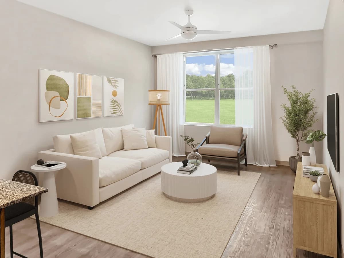Cincinnati apartments for rent - image - Altura Apartments Spacious Living Room with Ceiling Fan