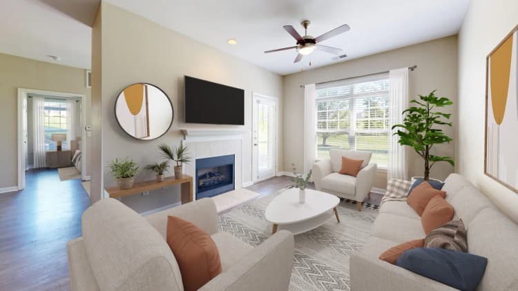 Cincinnati apartments for rent - image - Living Room with Fire Place