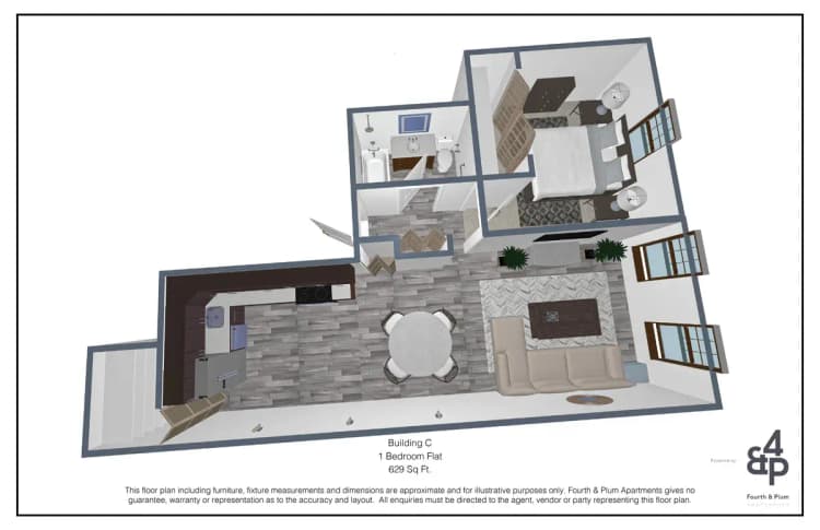 Cincinnati apartments for rent - image - 4th and Plum- BldgC 1BR Flat floor plan061323012153091390.jpg
