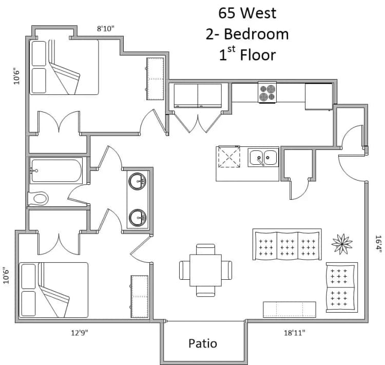 Cincinnati apartments for rent - image - 65 West 2BR 1st Floor (1).jpg