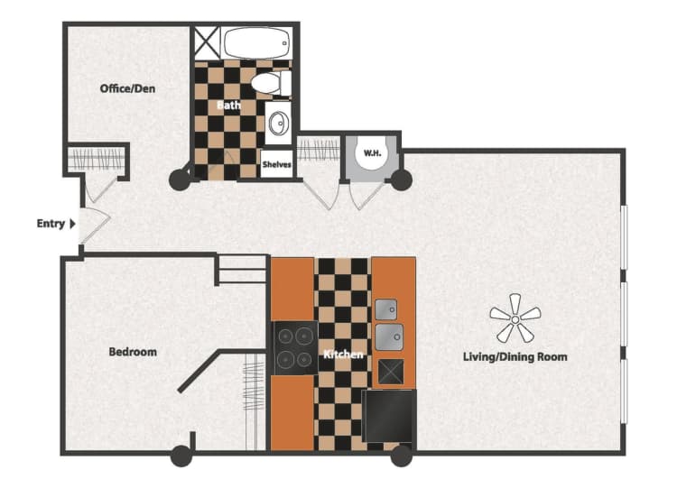 Cincinnati apartments for rent - image - East 8 Lofts floorplan