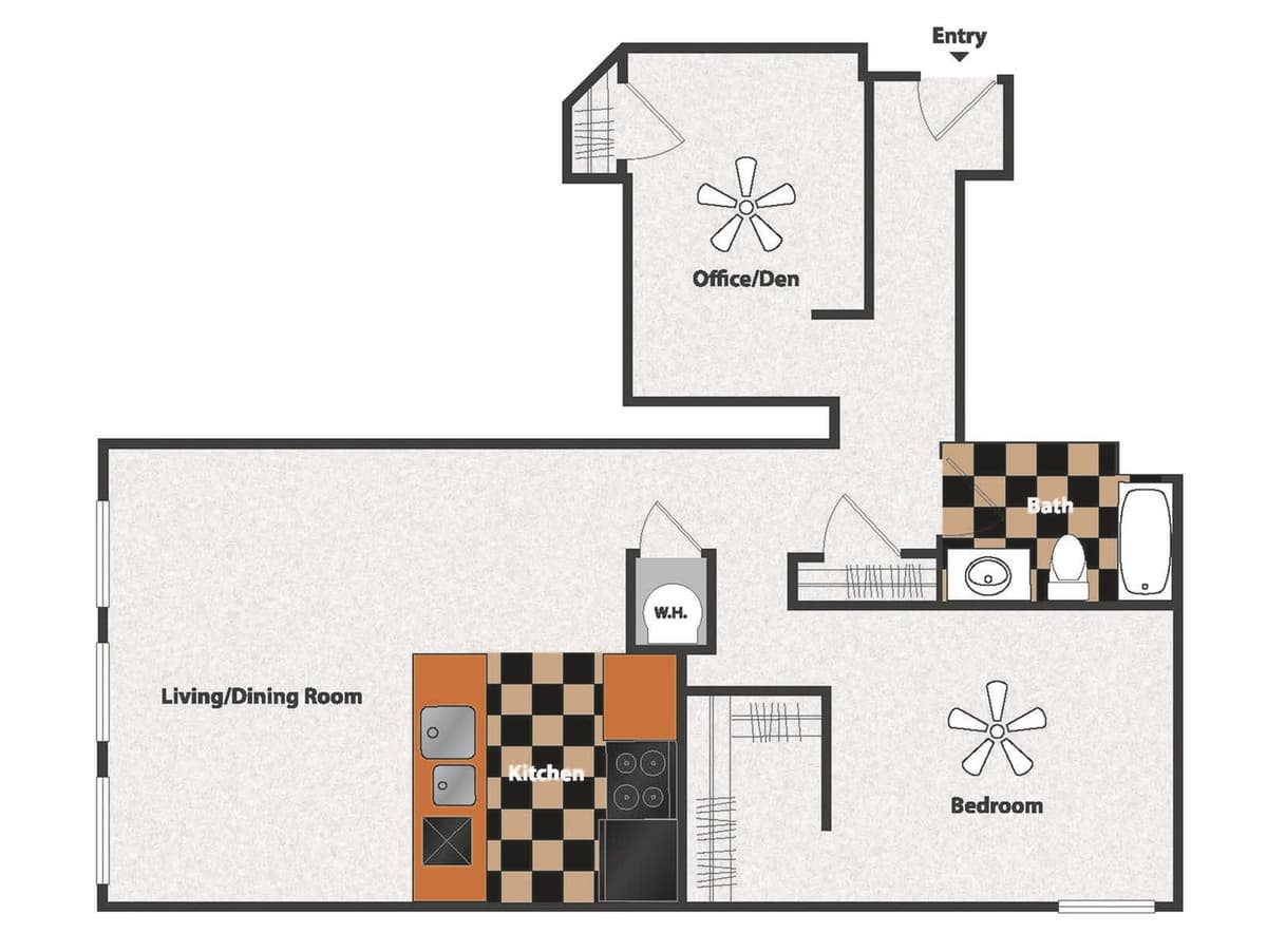 Cincinnati apartments for rent - image - East 8 Lofts floorplan