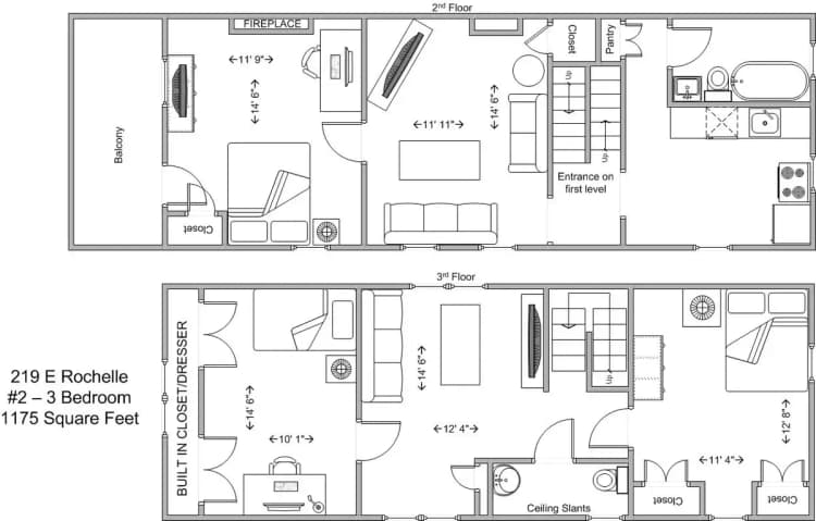 Cincinnati apartments for rent - image - 219 Rochelle- 3BR floor plan.jpg