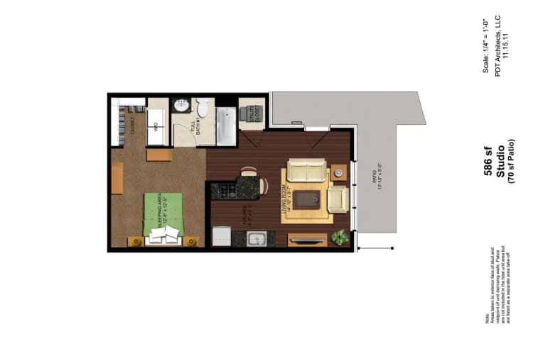 Cincinnati apartments for rent - image - Euclid Square- Studio Model 1 floor plan.jpg