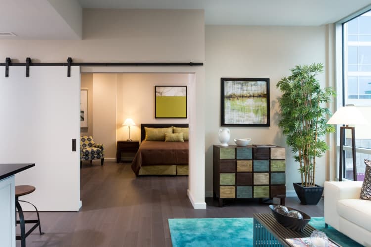 Cincinnati apartments for rent - image - Seven at Broadway living room and bedroom