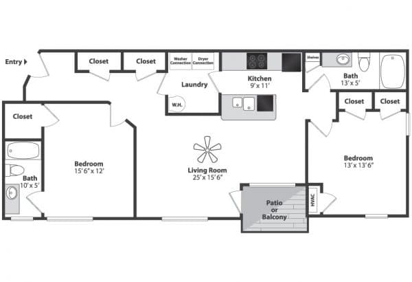 Cincinnati apartments for rent - image - Hickory 2 Bedroom