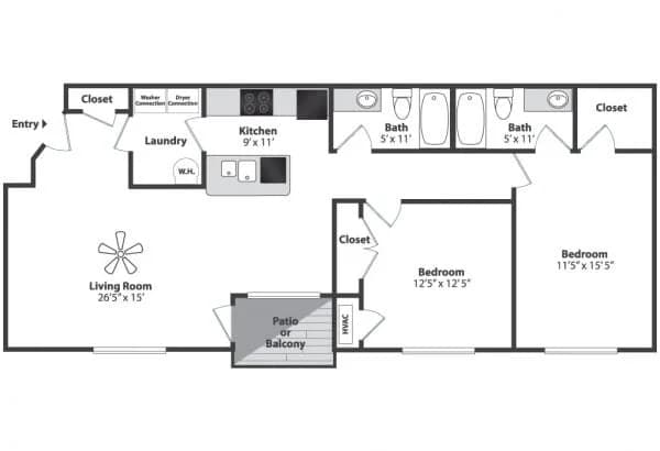 Cincinnati apartments for rent - image - Maple 2 Bedroom