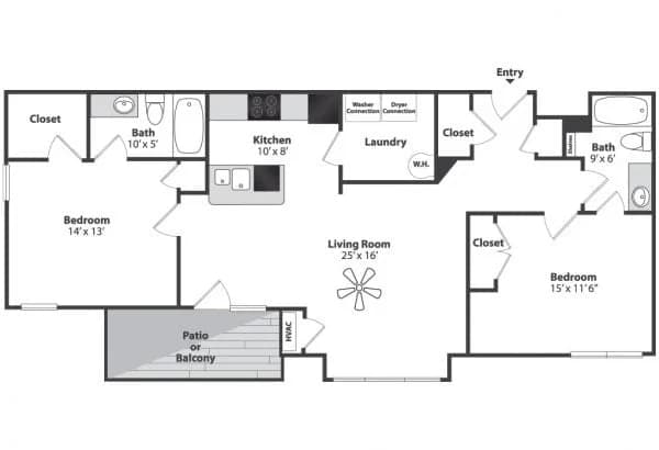 Cincinnati apartments for rent - image - Elm 2 Bedroom