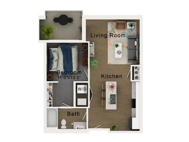 Cincinnati apartments for rent - image - Apartment Home C Floorplan View with Dimensions