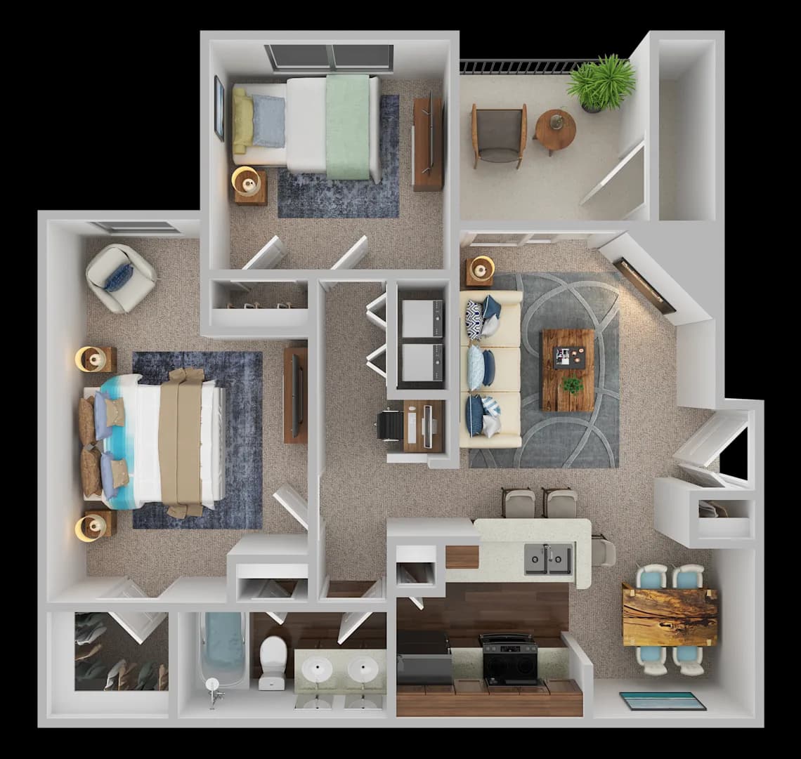 Cincinnati apartments for rent - image - bergen-2bed-1bath-plan.webp