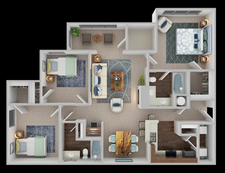 Cincinnati apartments for rent - image - rome-3bed-2bath-plan.webp