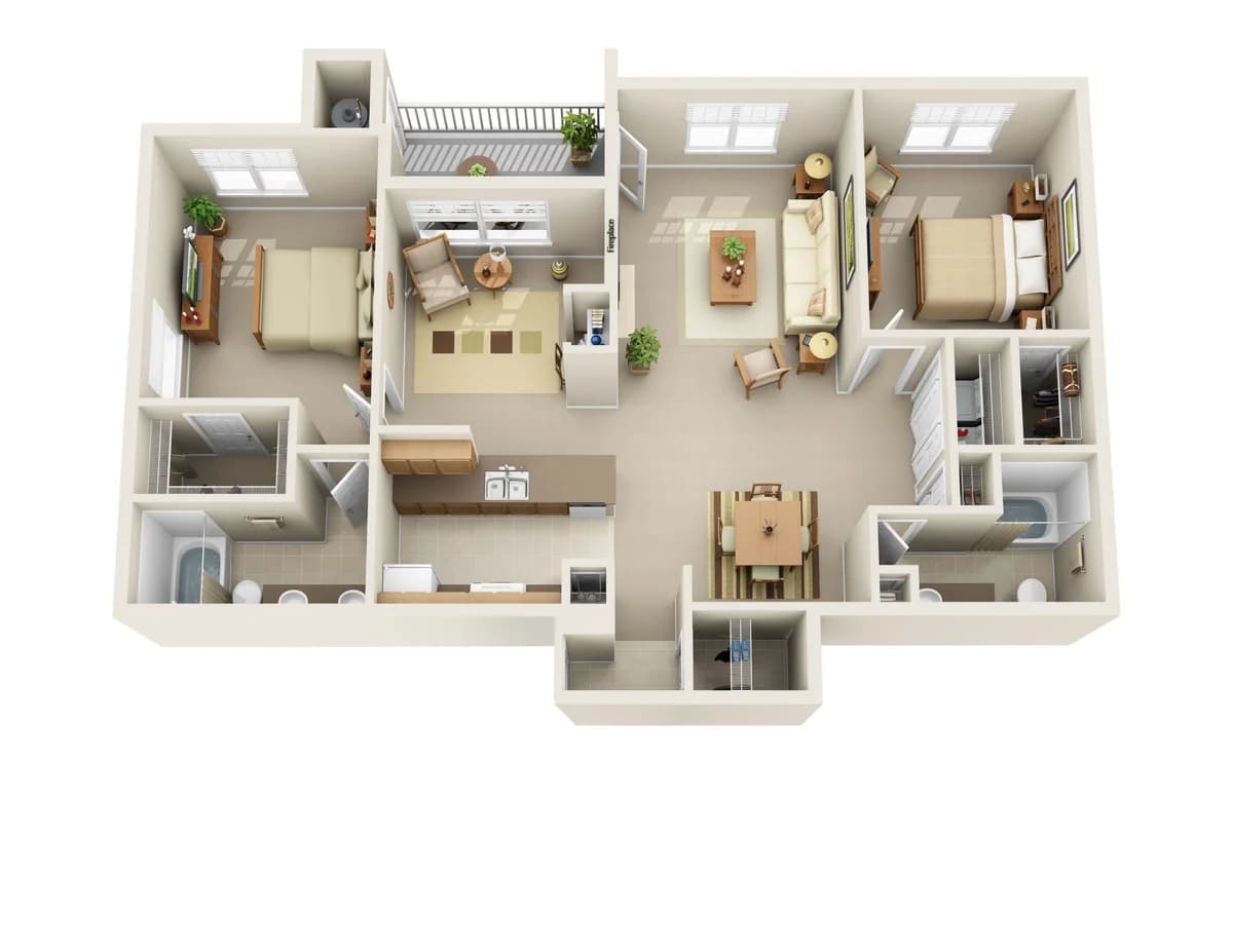 Cincinnati apartments for rent - image - 2 Bedroom | 2 Bath | 1414 SF