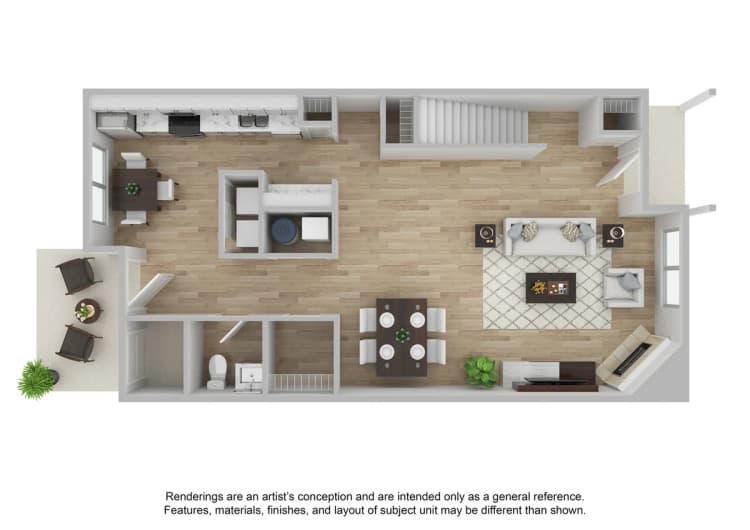 Cincinnati apartments for rent - image - 1 Bedroom | 1.5 Bath | 1292 SF