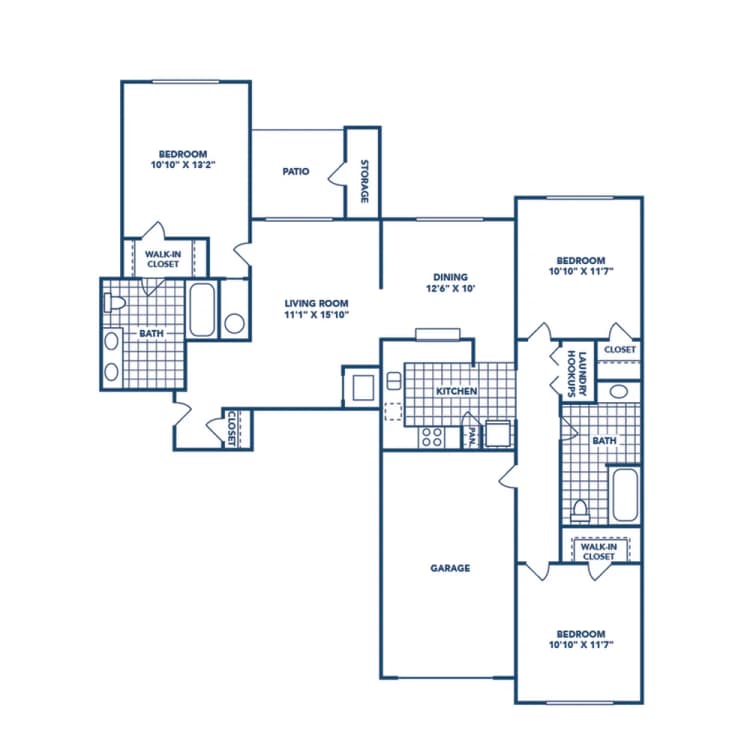Cincinnati apartments for rent - image - 3 Bedroom | 2 Bath | 1422 SF