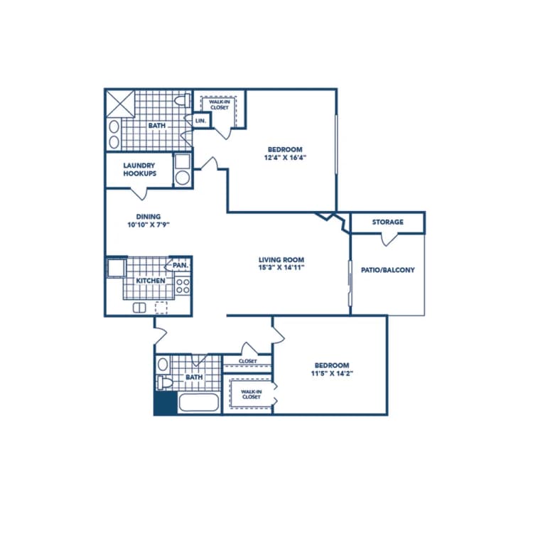 Cincinnati apartments for rent - image - 2 Bedroom | 2 Bath | 1217 SF
