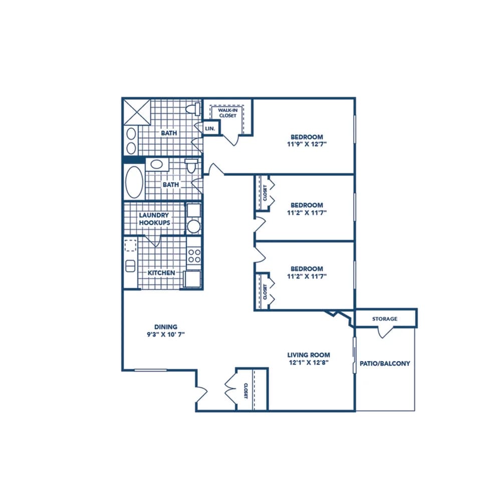 Cincinnati apartments for rent - image - 3 Bedroom | 2 Bath | 1392 SF