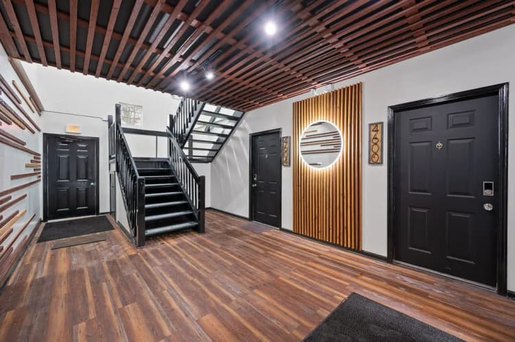 Cincinnati apartments for rent - image - 860 East - Living Room & Stairs.webp