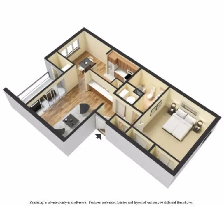 undefined apartments for rent - image - Pines_3D_1 Bed Large 714sq ft.jpg