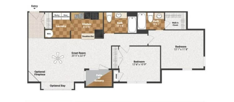 undefined apartments for rent - image - 2BI - 2 Bedroom Deluxe