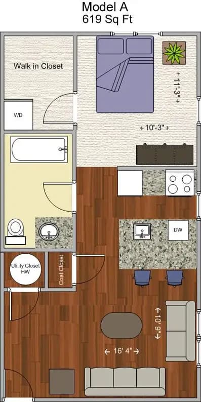 undefined apartments for rent - image - VP3- 0BR Model A floor plan10062011345695779.jpg