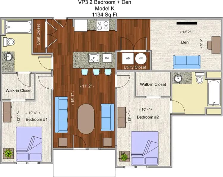 undefined apartments for rent - image - VP3- 2BR+ Den Model K floor plan.jpg