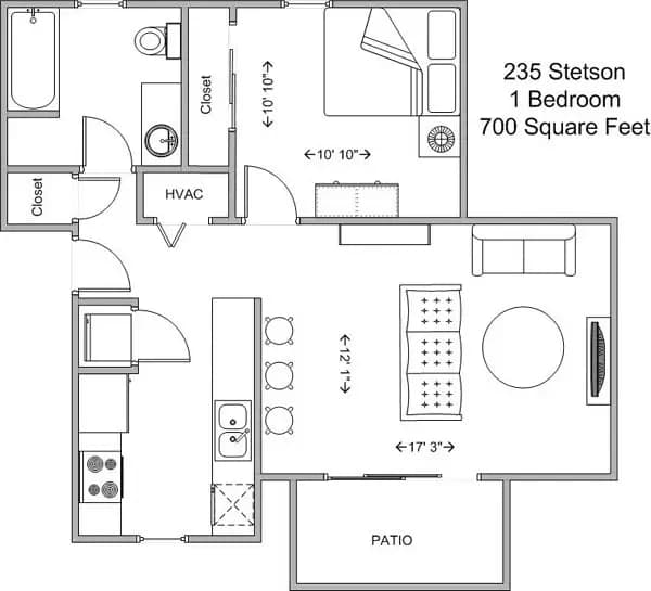 undefined apartments for rent - image - 235 Stetson- 1BR floor plan.jpg