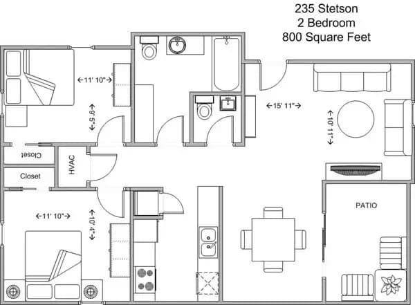 undefined apartments for rent - image - 235 Stetson- 2BR floor plan.jpg