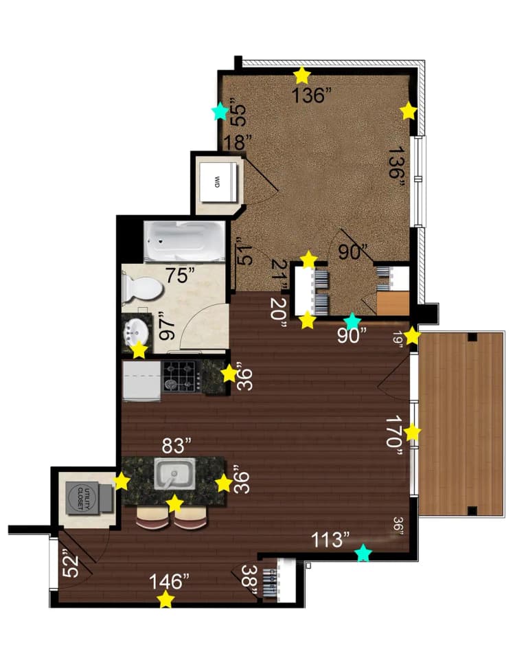 undefined apartments for rent - image - Euclid Square- 1BR floor plan.jpg