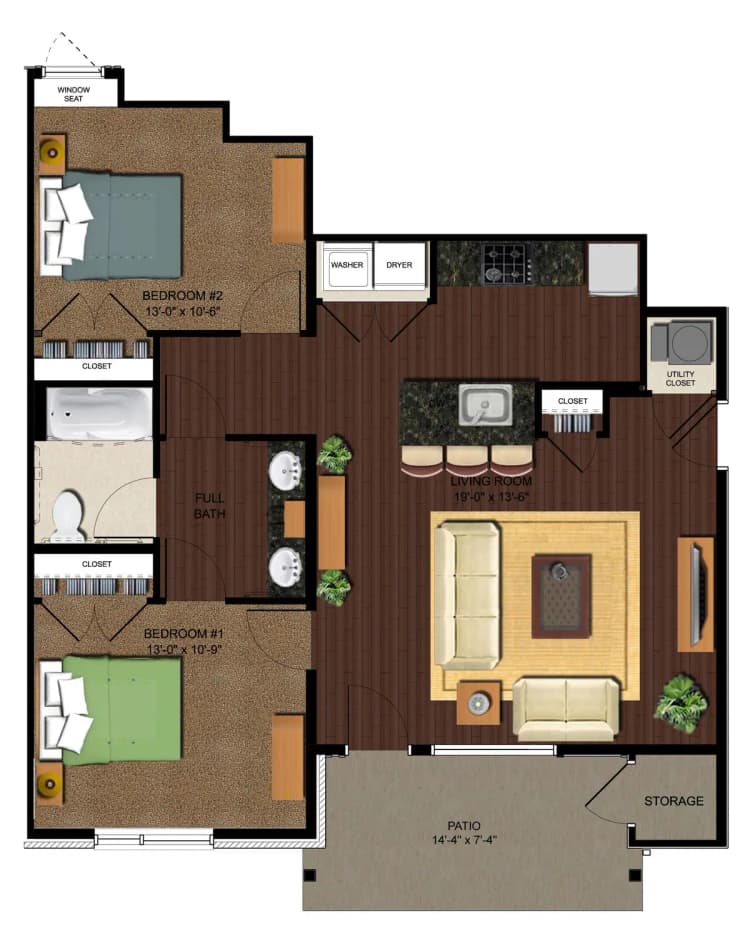 undefined apartments for rent - image - Euclid Square- 2BR floor plan.jpg