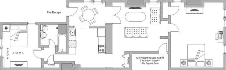 undefined apartments for rent - image - 130-134 William Howard Taft- 2BR Model H floor plan071125013300537390.jpg