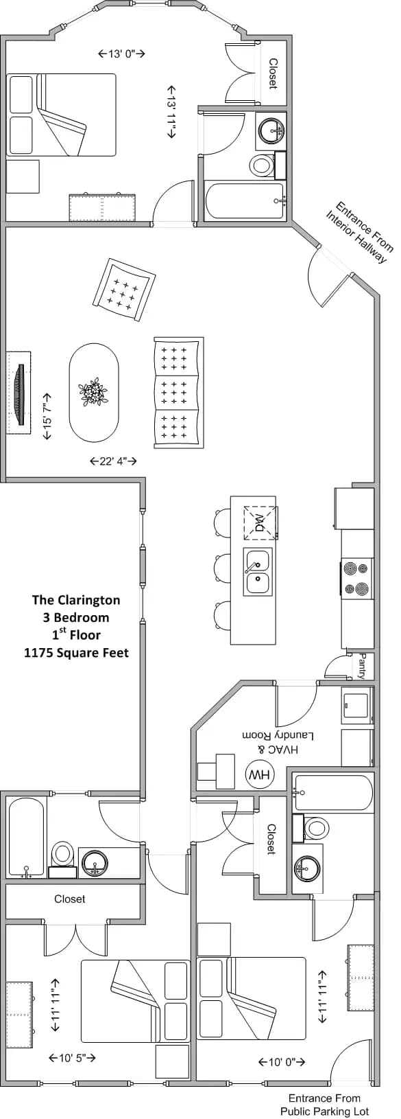 undefined apartments for rent - image - 2617 Short Vine (The Clarington)- 3BR Model B floor plan.jpg