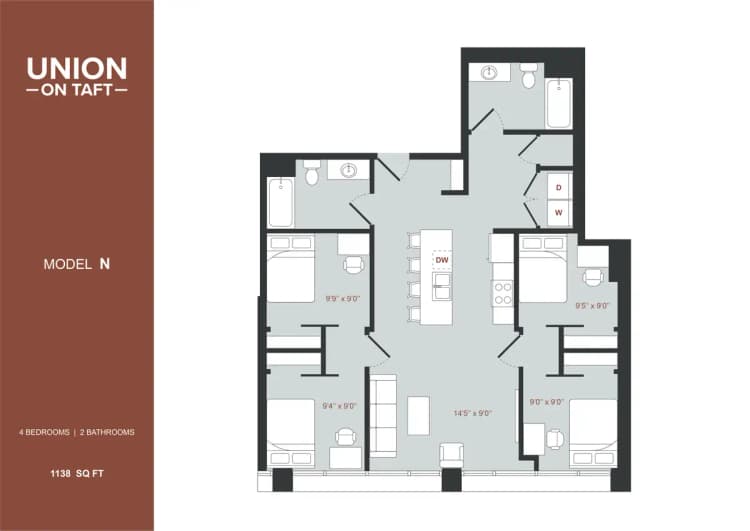 undefined apartments for rent - image - 4 Bedroom Double Occupancy Model N.png