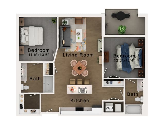undefined apartments for rent - image - Apartment Home A Floorplan View w/Dimensions